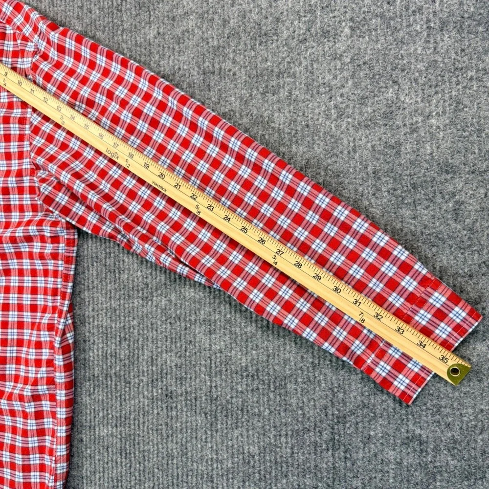 LL Bean Mens XL Regular Red Plaid Button Down Shirt Cotton Long Sleeve 285277 - Picture 8 of 12